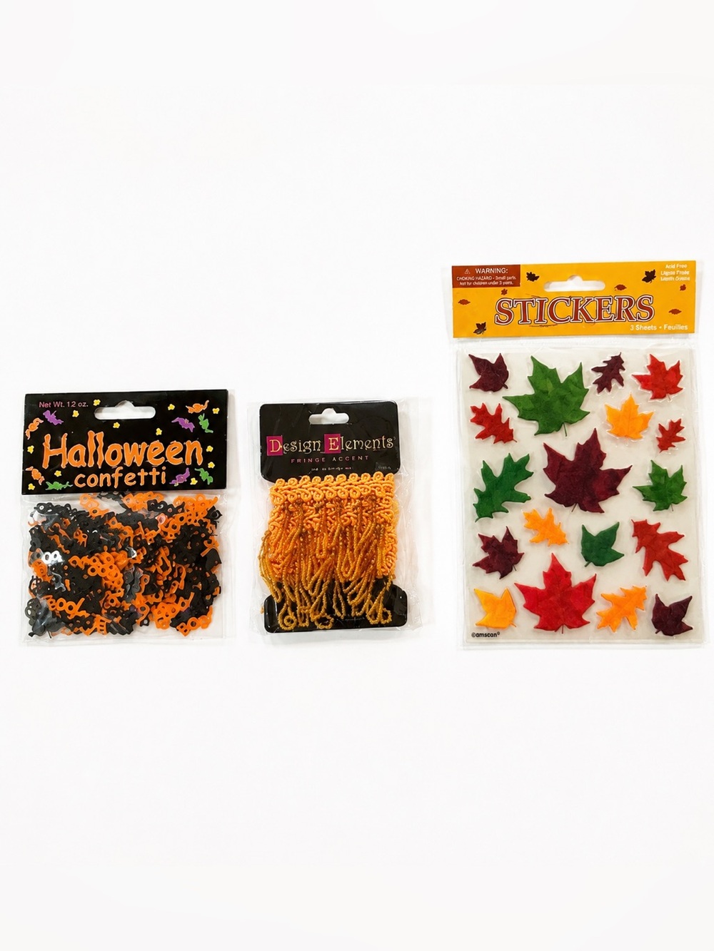 NWT Halloween pack. Confetti, fringe accent, stickers.